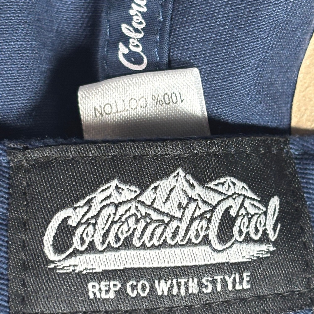 Colorado Cool 1876‎ Washed Navy Hat Embroidered Colorado State Flag Dad Cap NWT - Picture 9 of 10